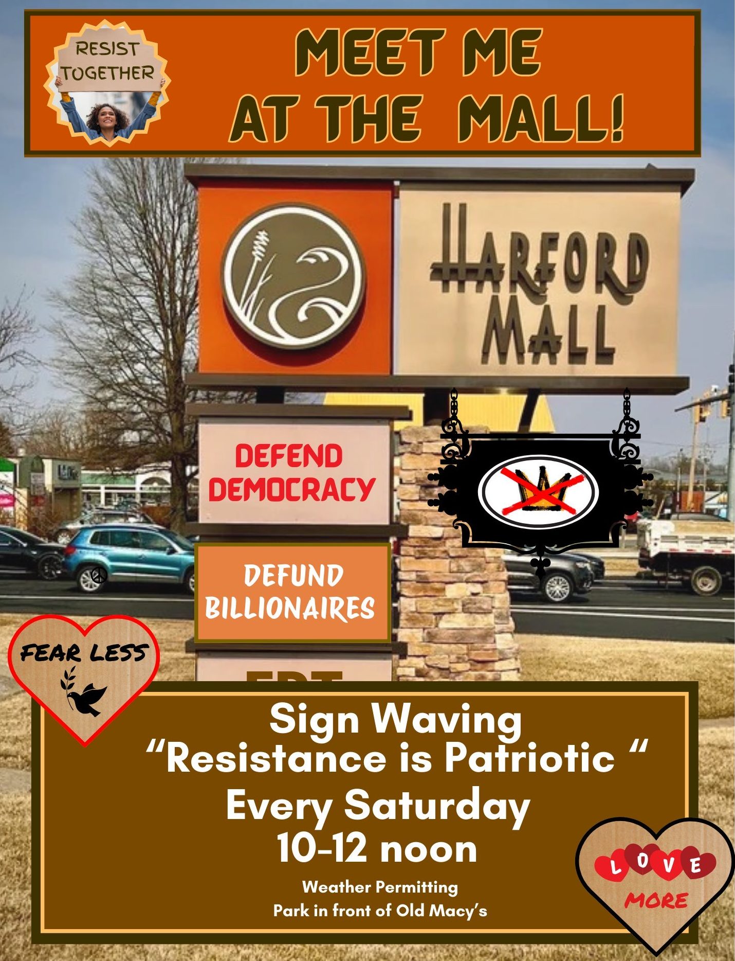 Bel Air Sign Waving Flyer - Meet Me at the Mall, Every Saturday 10-12 noon